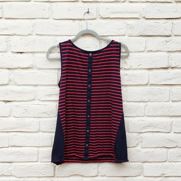Jones New York Red and Navy Stripe Top - Picture 2 of 3